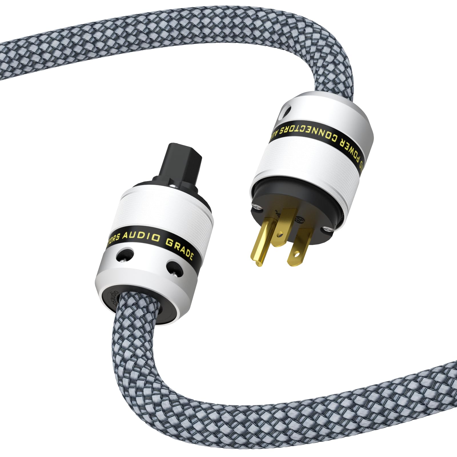 

Preffair Power Copper Shielded AC Power Cable with US Plug and IEC 15 Plug for High-End Cable, 99.998% High-Fidelity Copper-Plated 3-Prong