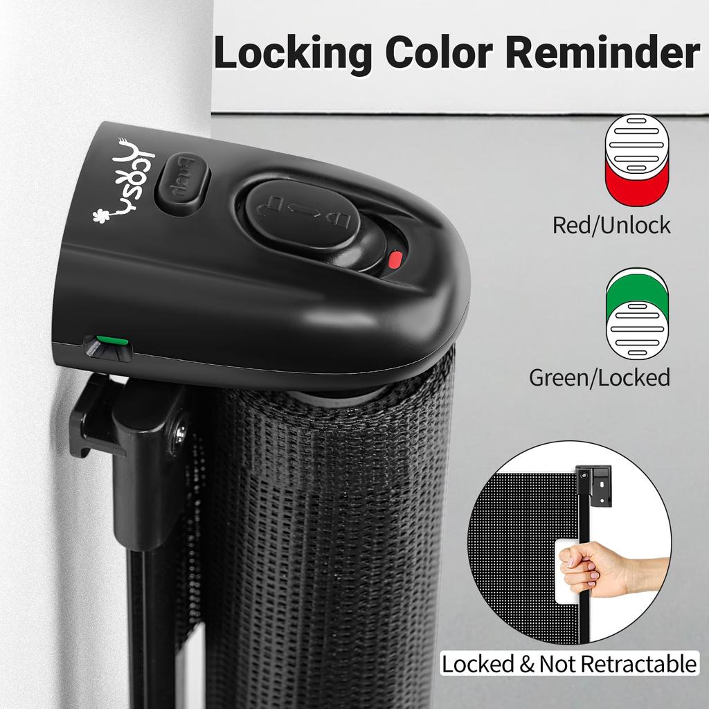 Ycozy BabySafe Baby Gate Roll Roll Safety Gate Innovative Version Double Lock Maximum Installation Width 200cm Above Stairs Pet Gate Barrier Free