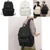 Student Backpack For Girls And Boys With Solid Color Letter Decoration For Daily Use