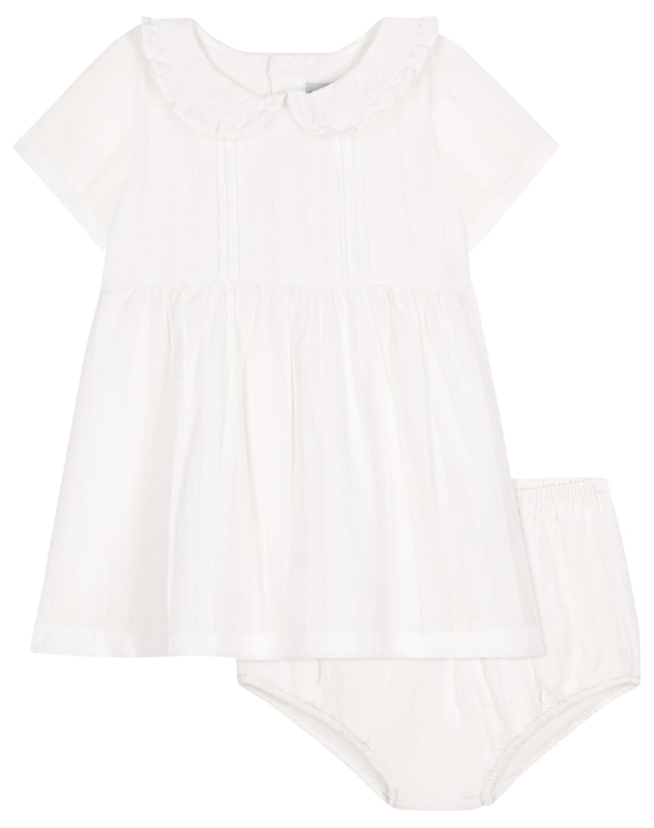 

dress and bloomer set A0CLL White 18 months 81cm [Petit Bateau] Short-sleeved белый