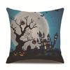 Halloween Linen Pillow Cover Printed Pillow Cover