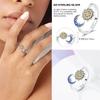 Free Size 925 Sterling Silver Ring Butterfly Sun Moon Sunflower Crystal Original Adjustable Rings for Women Wedding Jewelry Gift