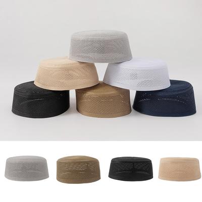 Bawełniana Czapka Turbanowa dla Mężczyzn Oddychająca Islamska Czapka Kufi do Modlitwy EID Ramadan Hidżaby Czapka Beanie Arabska Czapka Czaszka