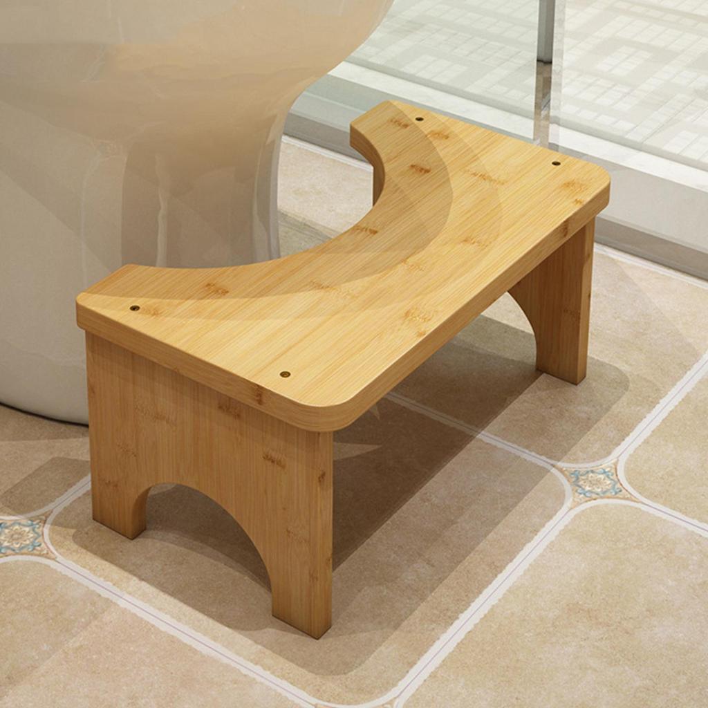Toilet Stool Wooden Toilet Stool Seat Ergonomic Potty Step for Adults Elderly Children Home Bathroom Shower Camping Travel