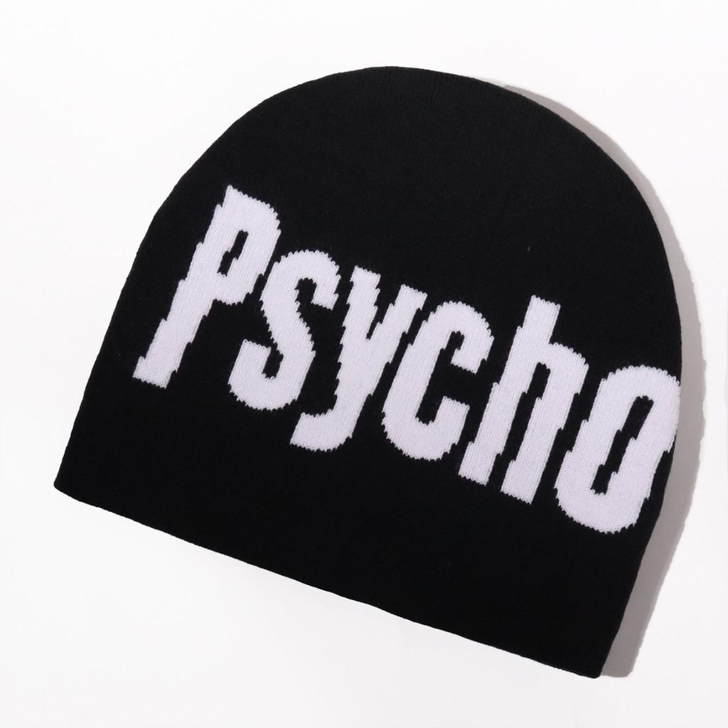 Blocked Color Fashion Letter Pattern Women Casual Warm Knitted Hat For Winter