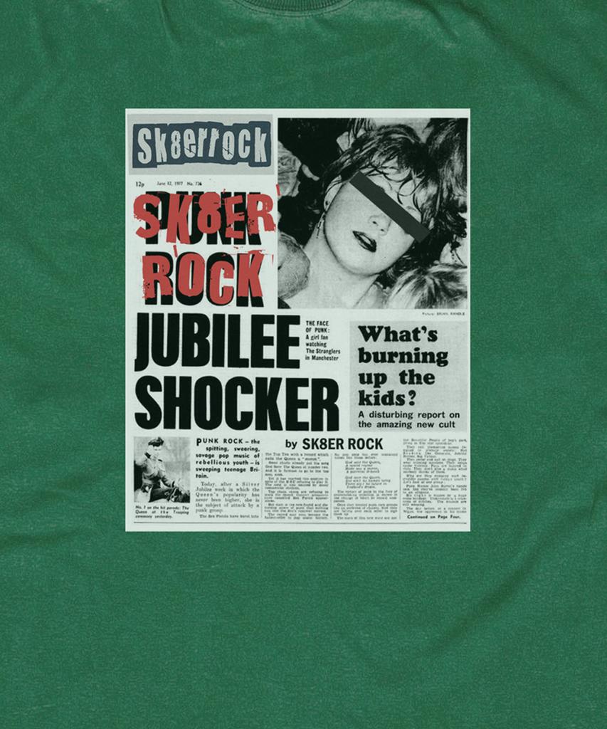 SK8ER ROCK Burning Youth T-Shirt ((Green))