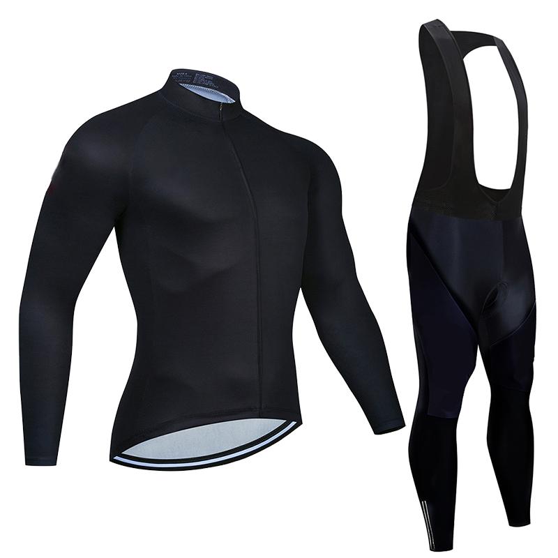Fluorescent Color Spring Long Sleeve Cycling Jersey Sets Breathable Long Sleeve Men's MTB Bicycle Clothing Suits Roupa Ciclismo