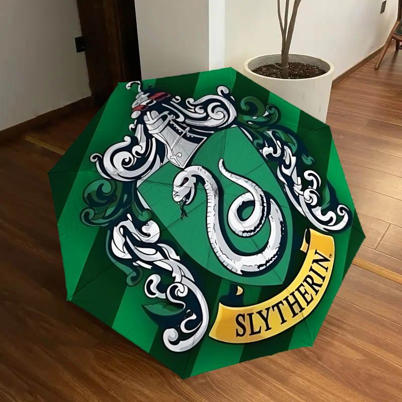

1pc Slytherin Crest Automatic Umbrella | Portable Foldable 8-Rib Manual Open, Casual Accessory, Durable Canopy yy250905006