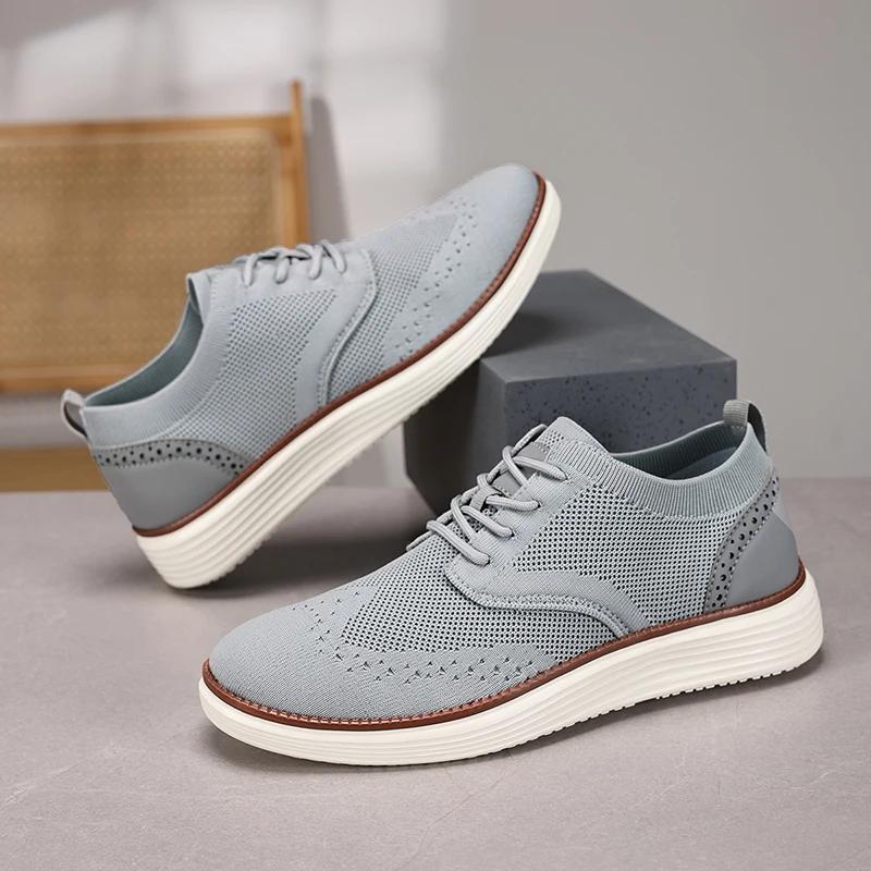 2026 New Mesh Shoes Anti-slip Wear Outdoor Casual Shoes Large Size Oxford Shoes Light Breathable Daily Commuting Shoes