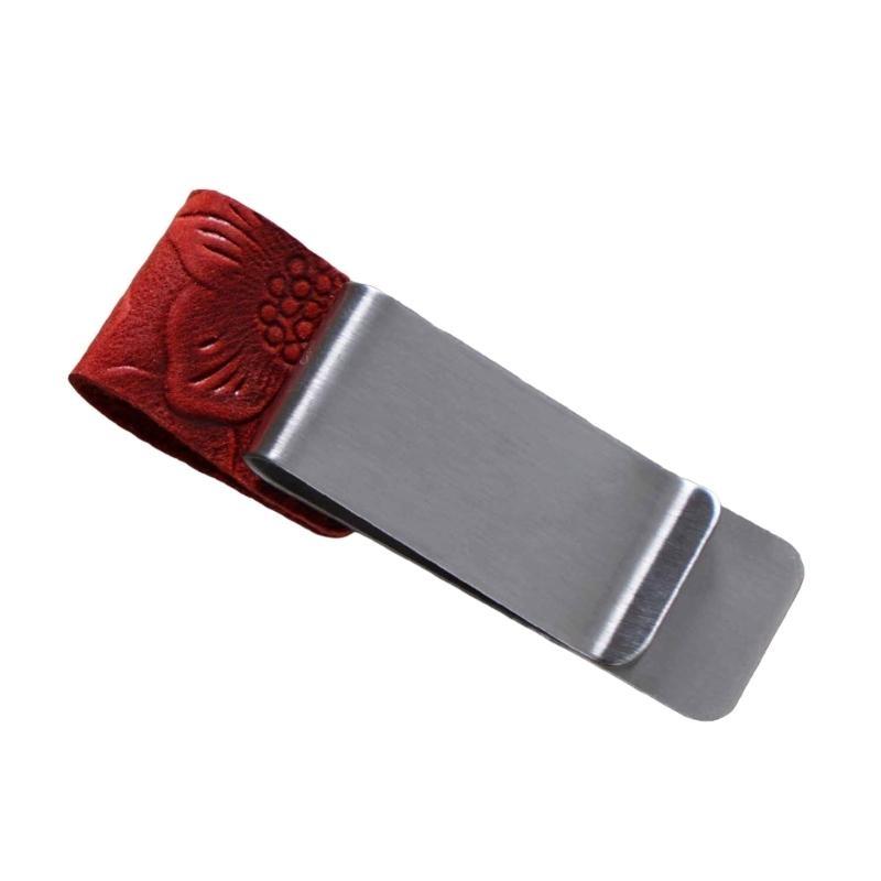 W89C Leather Pen Holder with Clip Notebook Pen Holder Leather Pen Sleeve for Journal