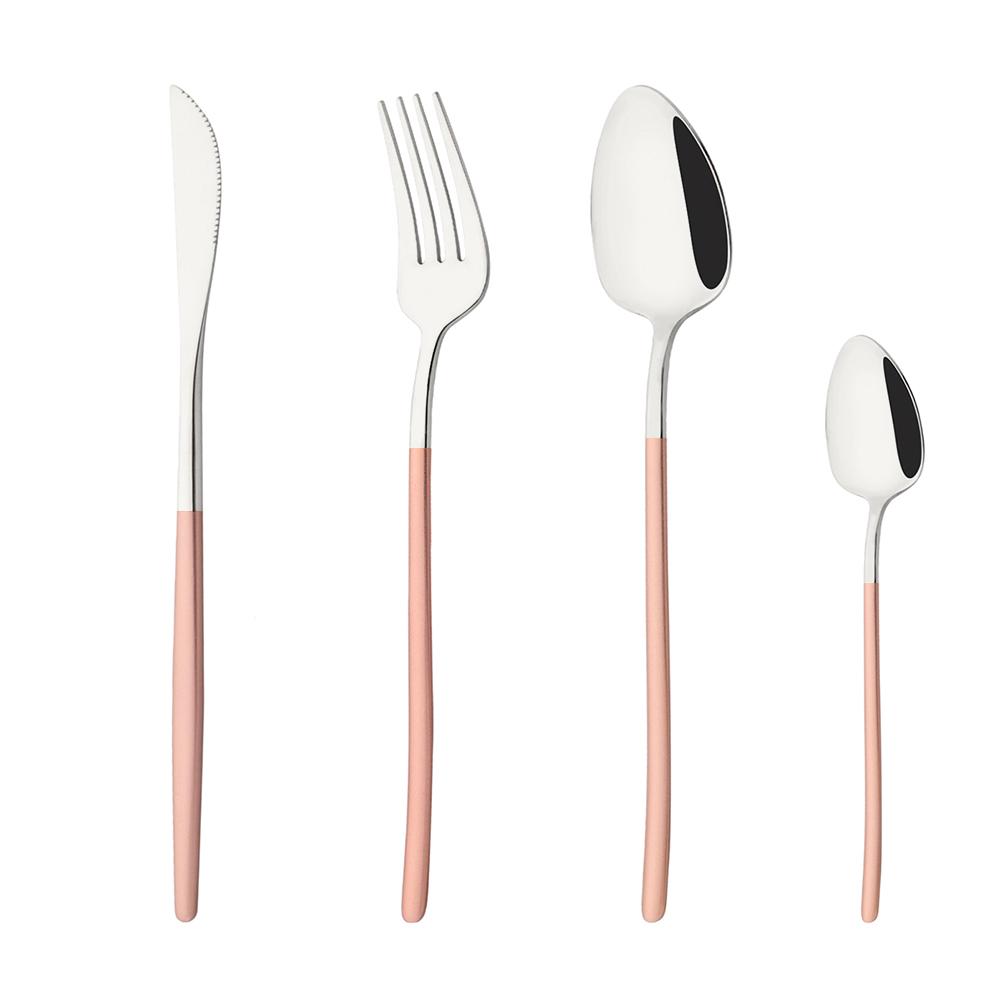 4Pcs Cutlery Set Black Gold Dinnerware Stainless Steel Silverware Knife Fork Spoon Tableware Flatware Set Kitchen Accessories