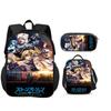 JoJo's Bizarre Adventure 3er Set Rucksack Federmäppchen Eisbeutel Langlebig Trendig Vielseitig Schuljunge und Mädchen Geburtstag Bestes Geschenk
