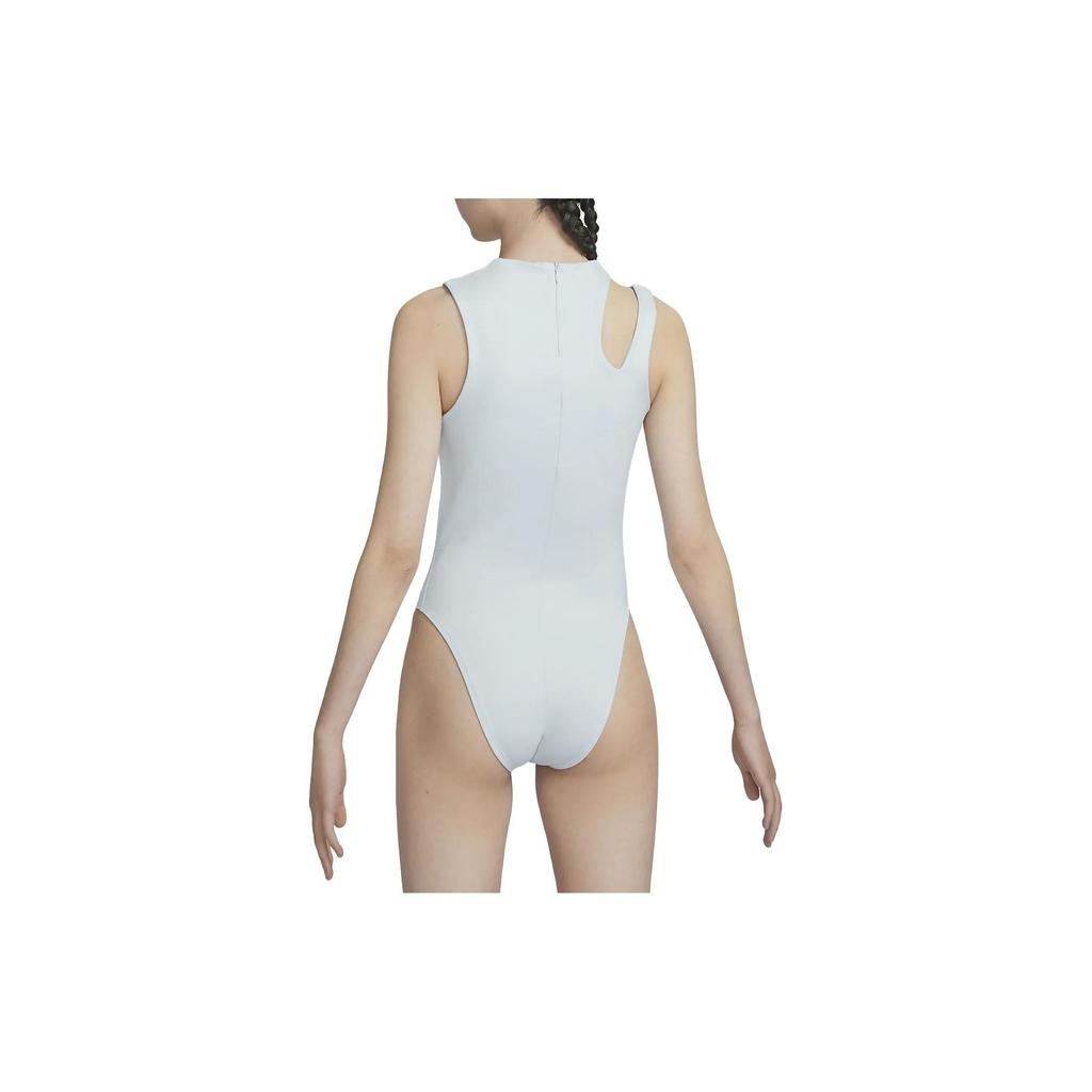 Nike Sportswear Essential Logo Solid Color Crew Neck Bodysuit Women Bodysuit Gray DV7887-100