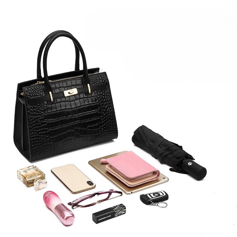 Crossbody kabelka z hovězí kůže aligátor Dámská kabelka Velkokapacitní Dámská kabelka Carey Premium z pravé kůže