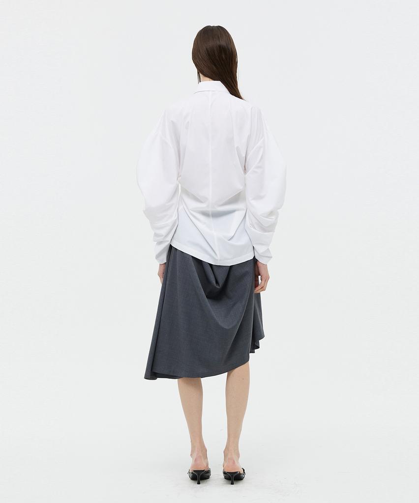 Bedermi Asymmetric Draped Midi Skirt