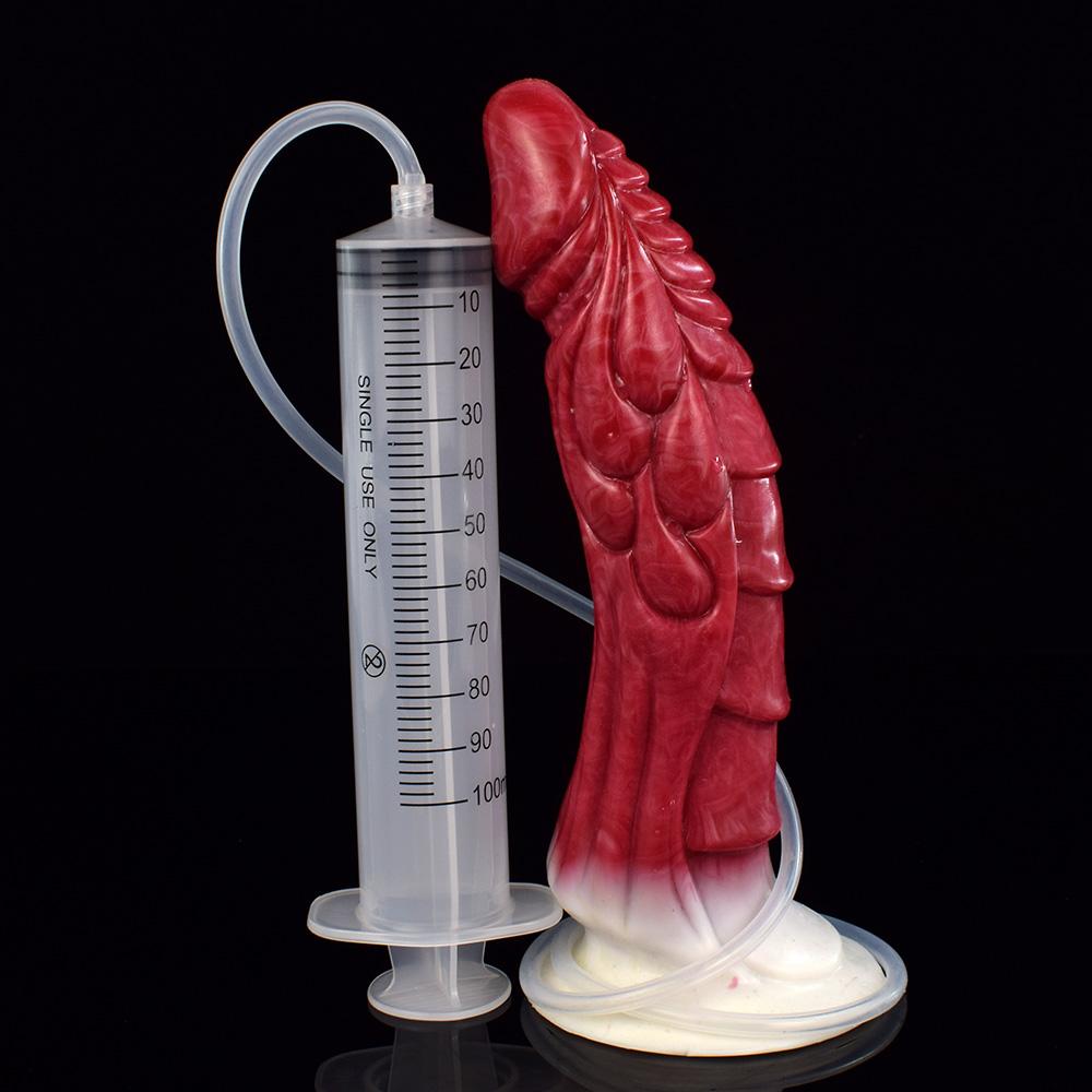 Nnsx Squirting Scales Dragon Dildo With Suction Cup Curve Ejaculating Animal Penis Fantasy Anal Butt Plug Sexy Toys For Women