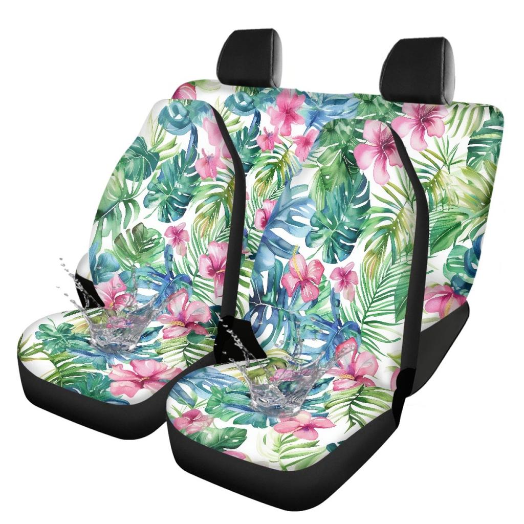 Waterproof Car Seat Covers with Abstract Digital Prints Airbag Compatible Front and Rear Seat Cushions Non-Slip Auto Seat Protectors Full Set