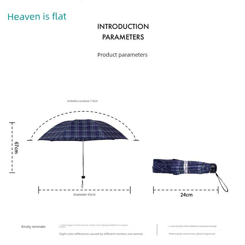 Paradise Umbrella 339S Seven-Rib Checkered Umbrella 70% off Dual-Purpose Business Umbrella for Two People Authentic Lightweight Umbrella Genuine