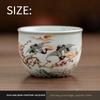 Plant Ash Ceramic Teacup Kung Fu Tea Set Vintage Blue and White Holding Cup Gongfu Tea Ceremony Master Cup Home Office