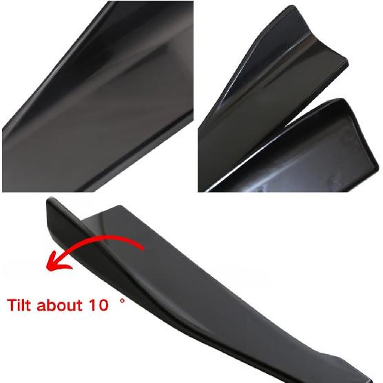 Pair of Car Rear Bumper Lip Diffuser Splitter, Universal Side Skirt Spoiler,Wrap Angle Protector,Bumper Lip Body Kit (Black)