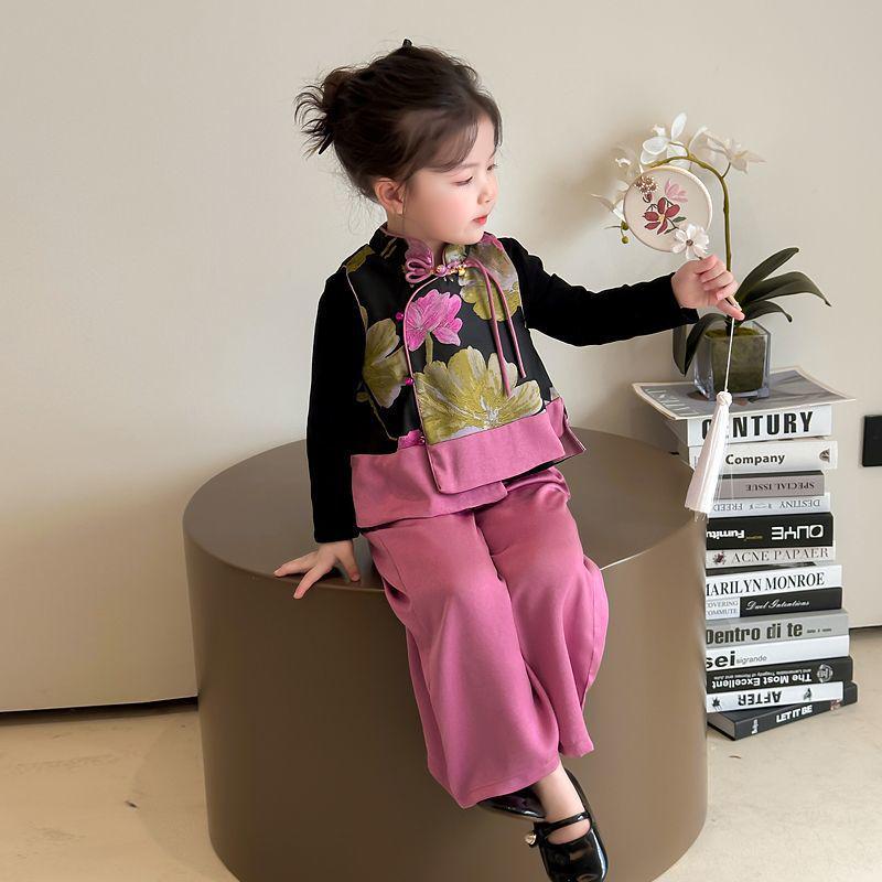 Girls' Chinese Style Hanfu: Spring/Autumn 2025 Fashionable Three-Piece Set