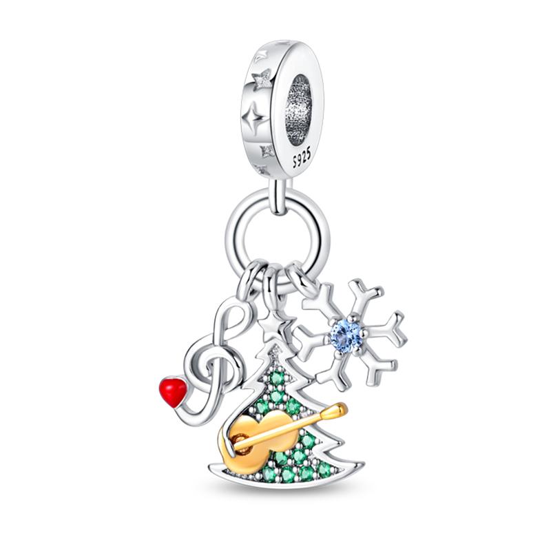 New Copper Snowman Elk Santa Gingerbread Christmas Charms Beads Fit 3Mm Original Bracelets Diy Jewelry Holiday Gift