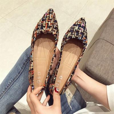 2025 Frühling Sommer Mode Schuhe Damen Ballerinas Spitz Zehenbereich Weich Bequem Elegant Damen Einzelne Schuhe Übergröße 42 D281