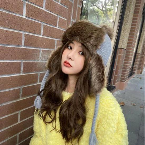 

Children s Northeast Cold-Resistant Cycling Hat with Ear Protection - Warm Retro Plush Lei Feng Hat 50-54 cm синьо сірого кольору