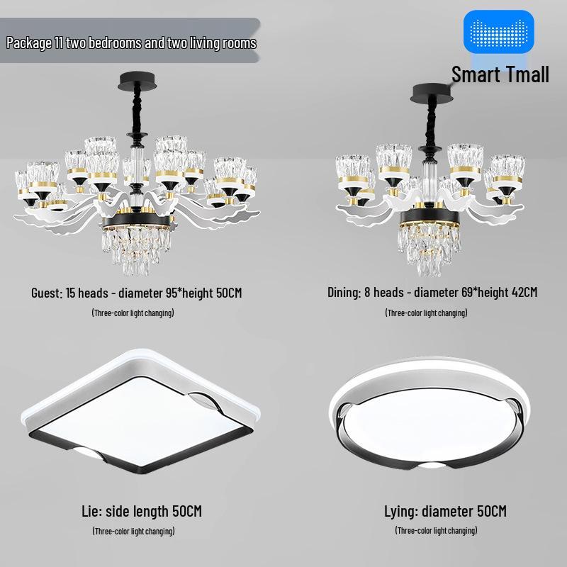 Chinese Style Luminous Crystal Chandelier: Modern Luxury Lighting for Living Rooms and Halls