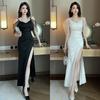 Elegant French High-End Summer Evening Gown - Sexy Long Light Luxury Dress A716