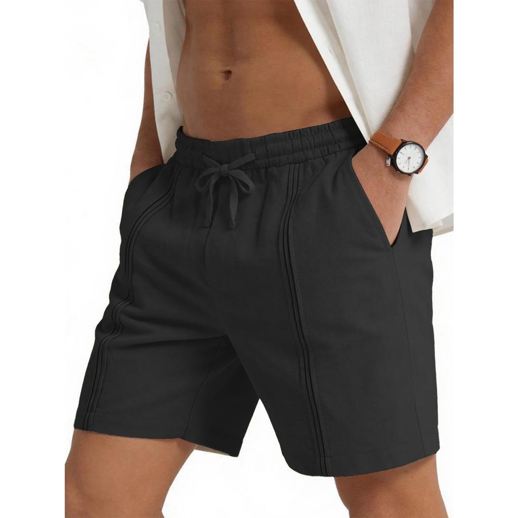 Men's Sport Casual Beach Pants - Men's Lightweight Linen Loose Five-pocket Shorts