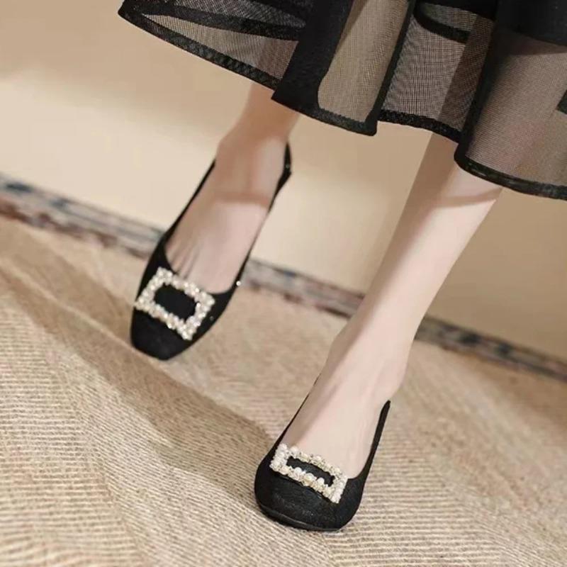 Mode Damen High Heels Schwarze Mules Heels Damen Klobig Strass Elegant Schuhe Party Hochzeit Damen Pumps Übergröße Damenschuhe