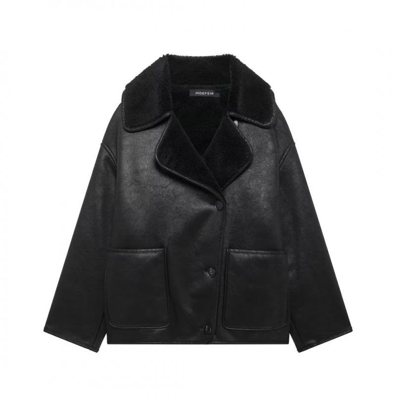 Autumn/Winter Women's European & American Shearling Double-Sided Coat - Street Fashion 2023