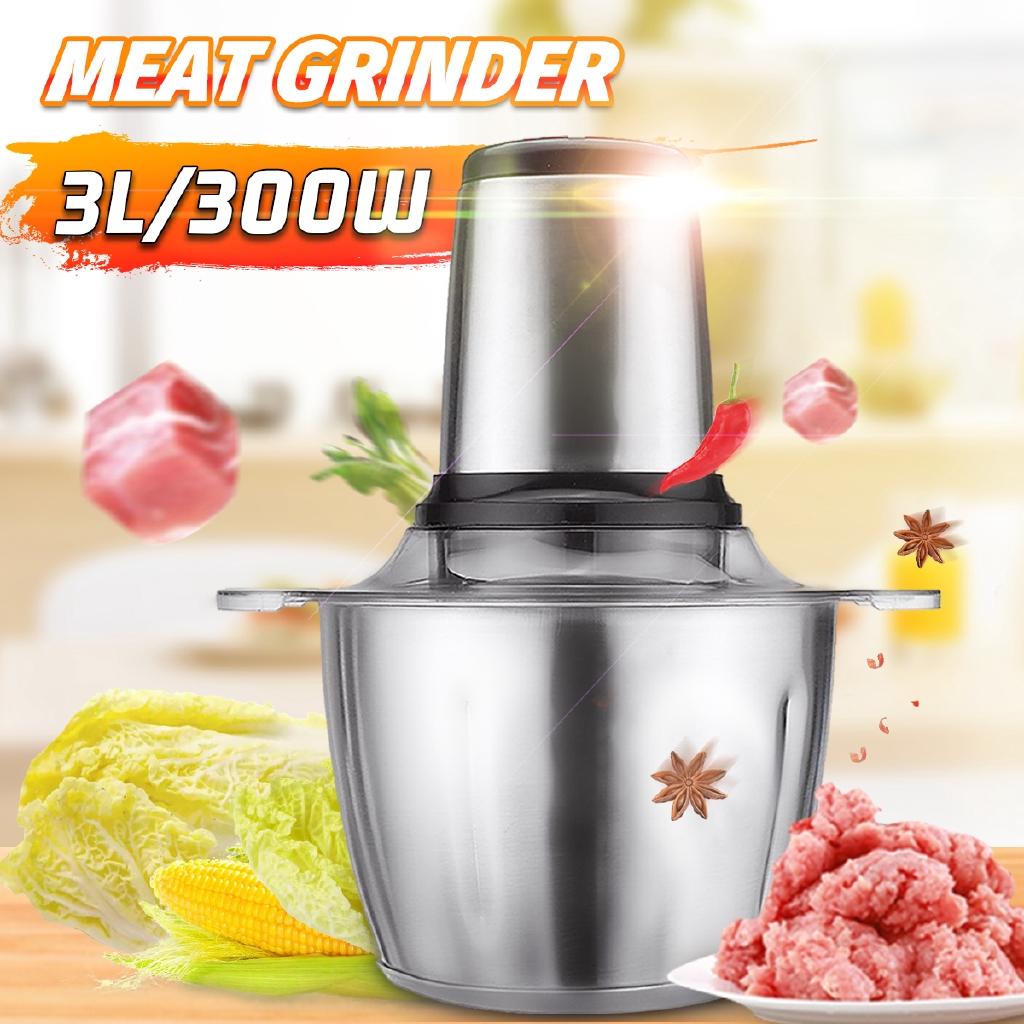3L 300W 2 Speeds Capacity Stainless Steel Electric Chopper Meat Grinder Multifunction Mincer Food Processor Slicer For Meat Bean