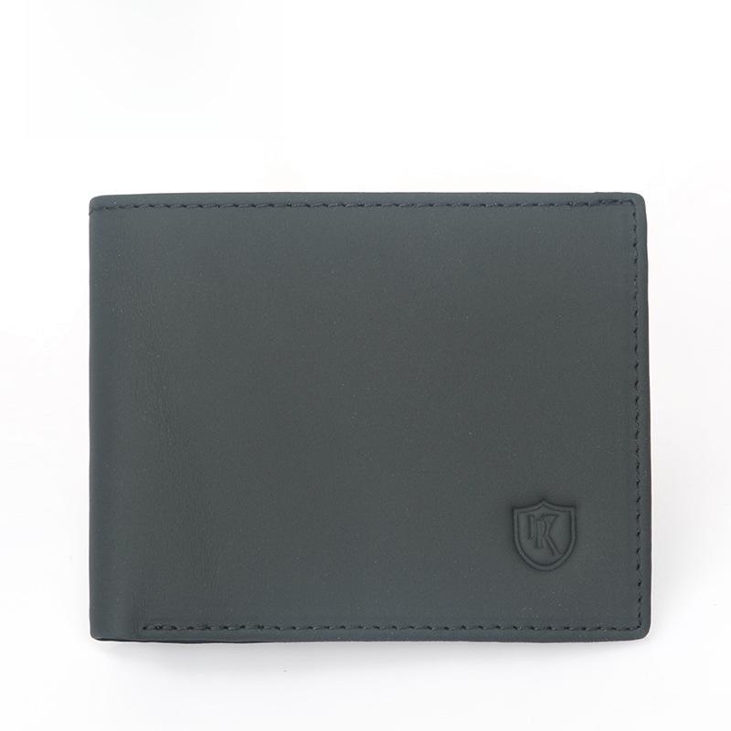 RFID-Blocking Genuine Cowhide Men's Wallet with Coin Purse - Anti-Theft Design