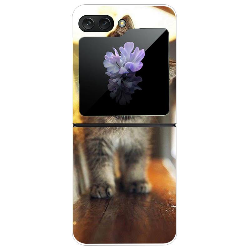 For Samsung Galaxy Z Flip 5 5G Case Cute Transparent PC Hard Case Back Cover For Samsung ZFlip5 Z Flip 5 Phone Coque Flip 5 Capa