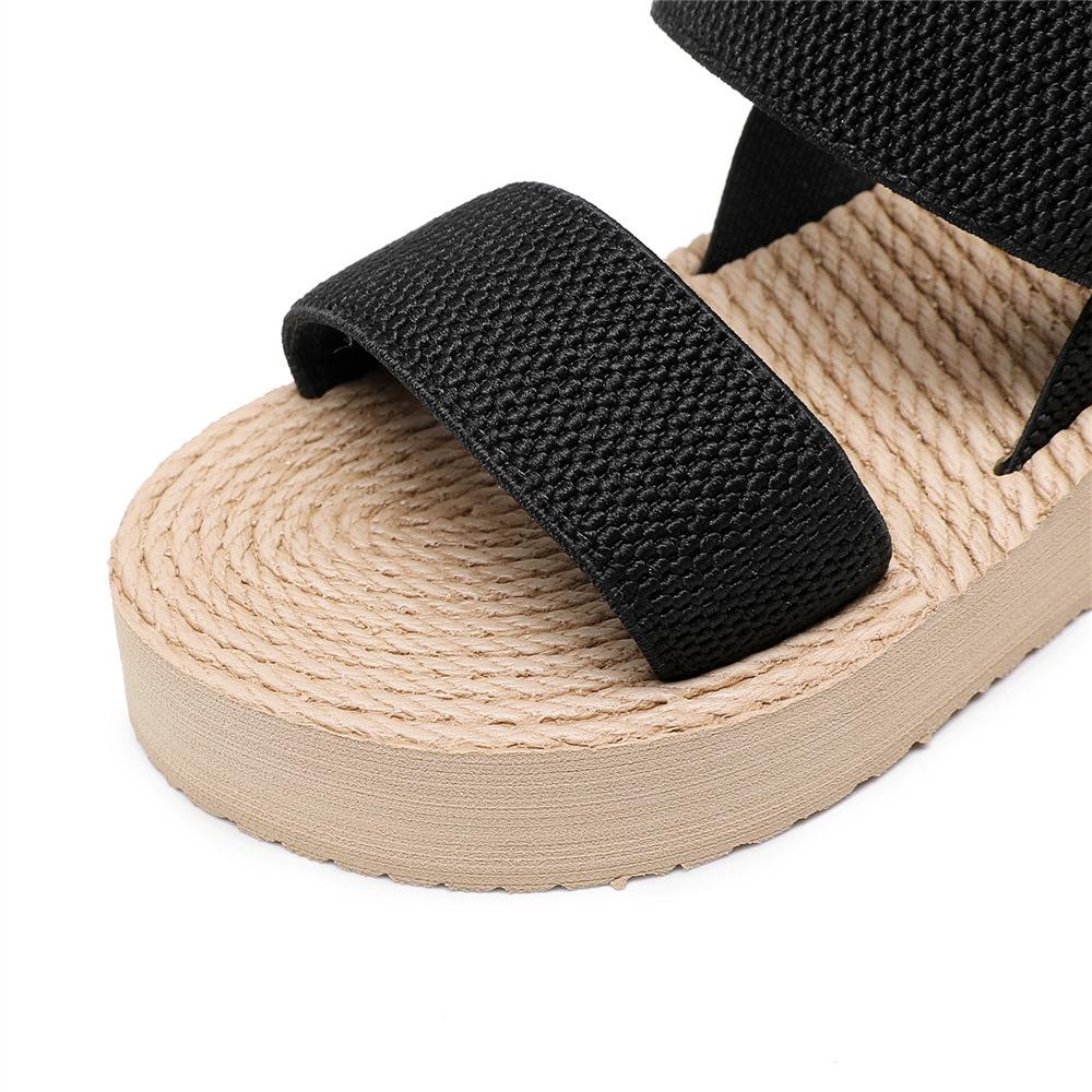Women's 2024 Summer Korean Cross-Strap Thick-Soled Roman Sandals