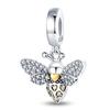 Inlaid Zircon Charm Beads 925 Silver Bee Glow In The Dark Firefly Star Charms Pendant Fit Bracelet DIY Jewelry