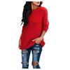 Frauen Damen Mode Winter Plüsch Solide Rundhals Langarm Pullover Bluse