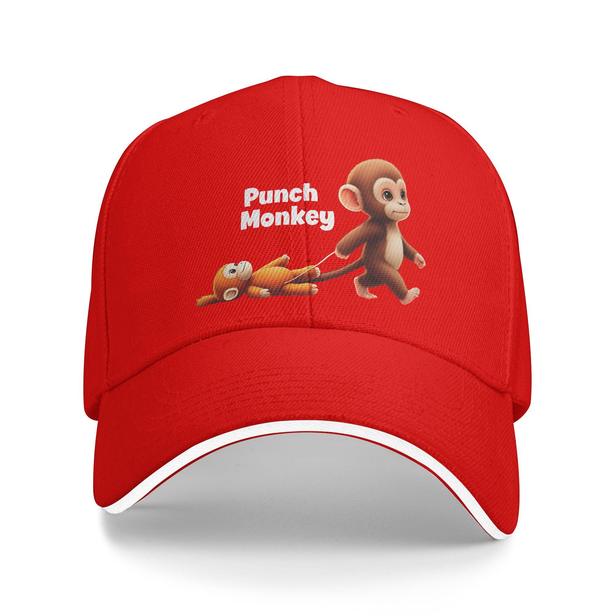 

Summer Casual Baseball Cap Monkey Punch Hunting Camping Trucker Hat For Men Women SunProof Punch Monkey Classic Baseball Caps One Size