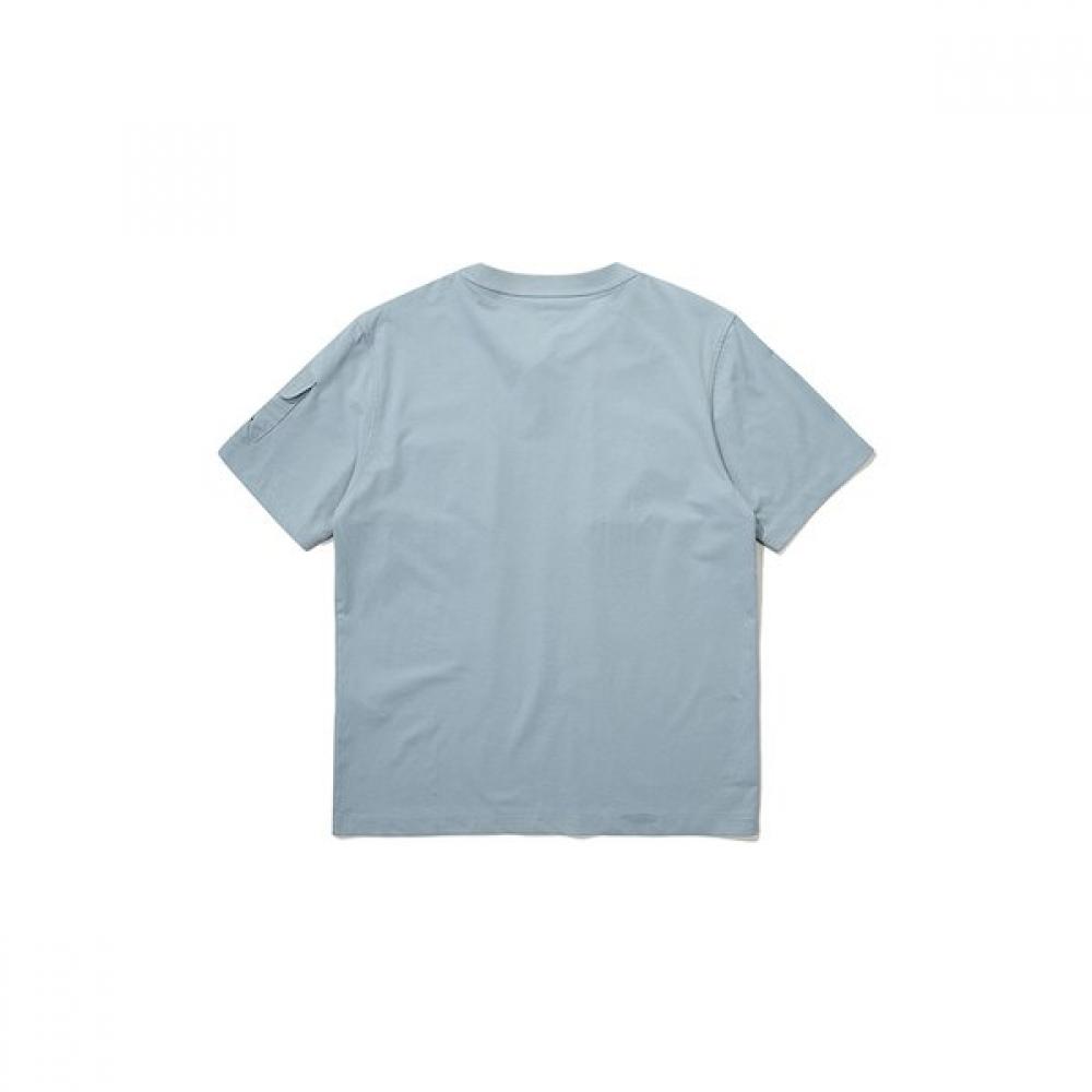 Woven PaTch PockeT ShorT Sleeve T shirT  Blue 