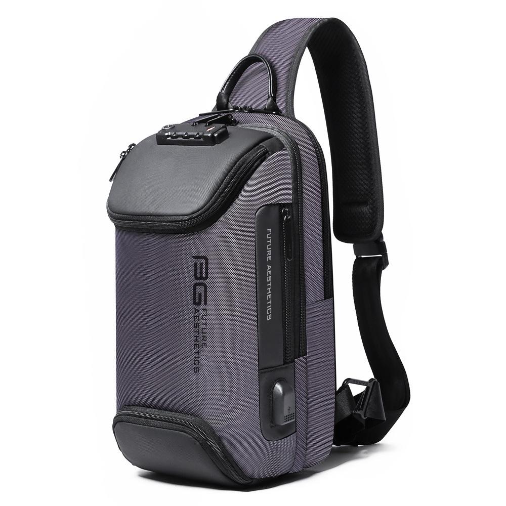 

BANGE Мужская модная нагрудная и плечевая сумка-слинг большой вместимости серый