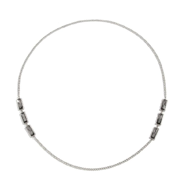 Occasion Ready Black Acrylic Rhinestones Pendant Clavicle Chain Long Chain Necklace for Various Event Gift Giving
