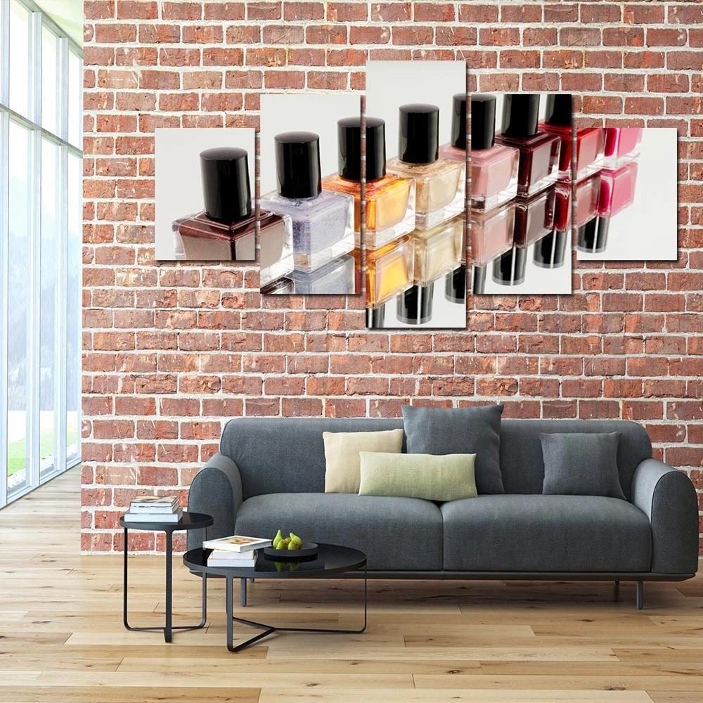 No FrameCanvas Painting 5 Pieces Beauty Salon Nail Polish Flower Poster HD Print Picture Living Room Decor Home Modular Wall Art