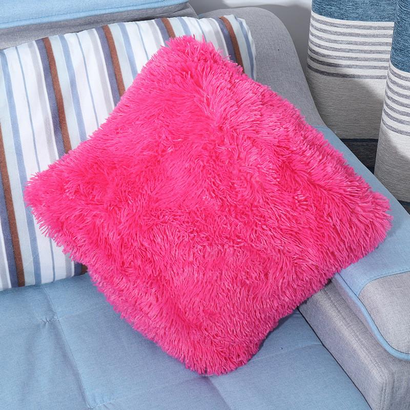 Soft Fluffy Cushion Cover Fur Plush Sofa Pillow Cover Living Room Bedroom Sofa Decorative Pillowcase 43x43cm Shaggy Fluffy Cover