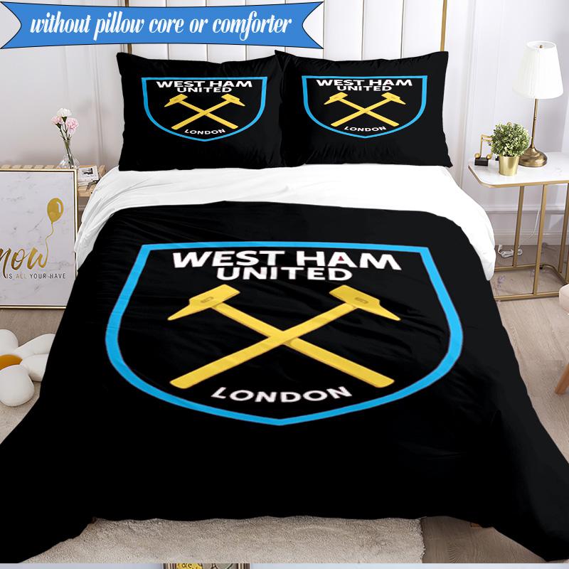 Football Club Emblem 3pcs K-pop music group Bedding set,Ideal for Bedroom, Dormitory,Including Duvet Cover And 2pcs Pillowcases,Fan gifts