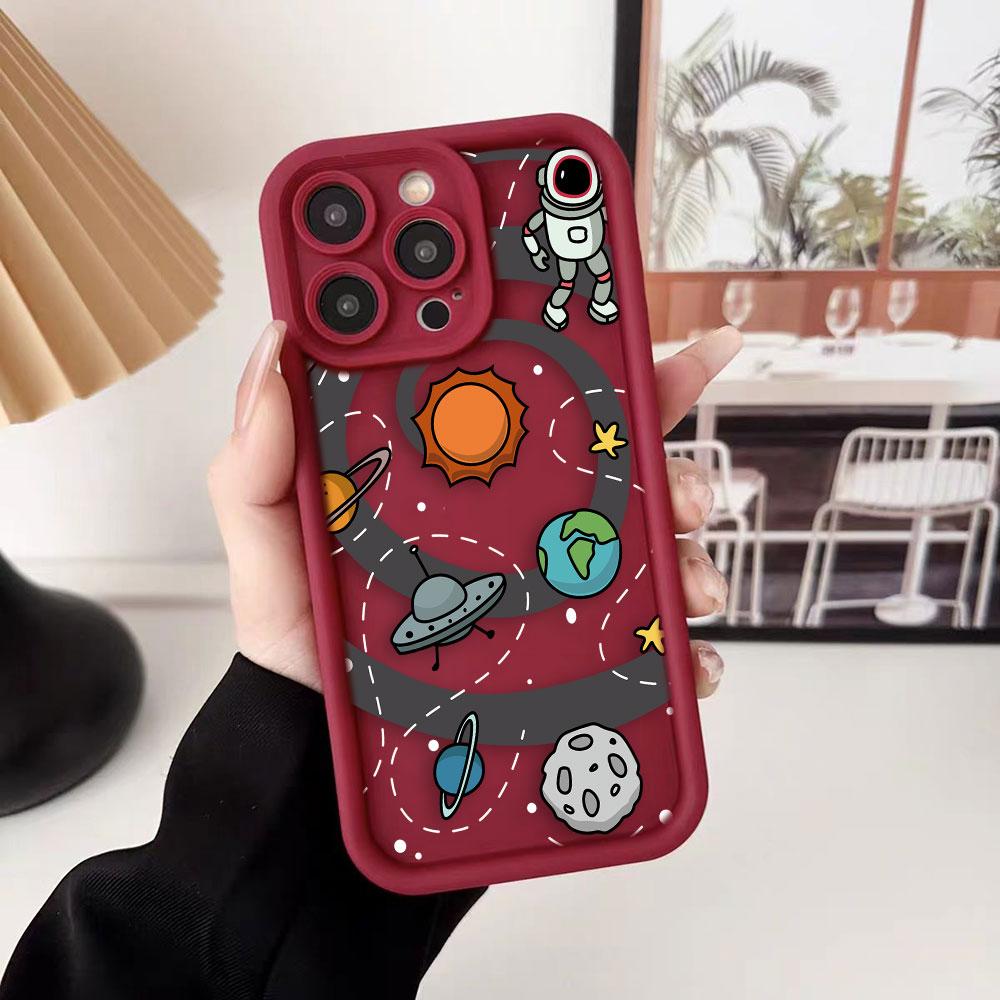 Astronauts Space Stars Planets Phone Case For iPhone Apple 17 AIR 16 16E 11 12 13 14 15 XR Plus Pro Max DIY Shockproof Cover