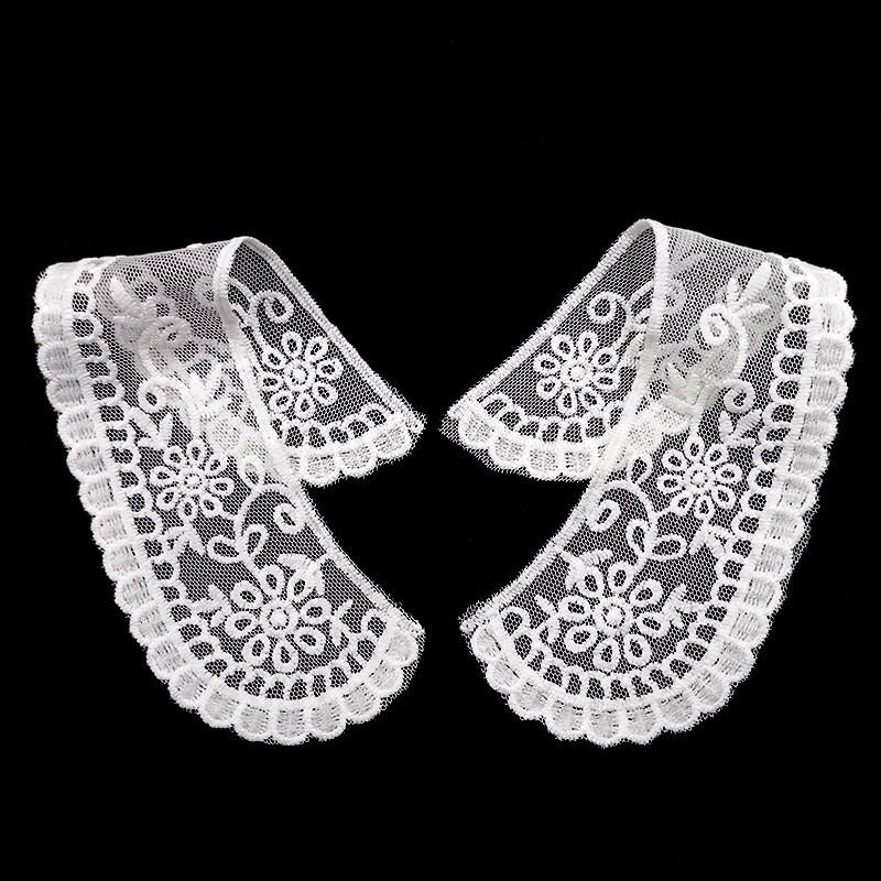 White Neckline Lace Collar Craft Sewing Fabric Venise Motif Applique Trims DIY Craft
