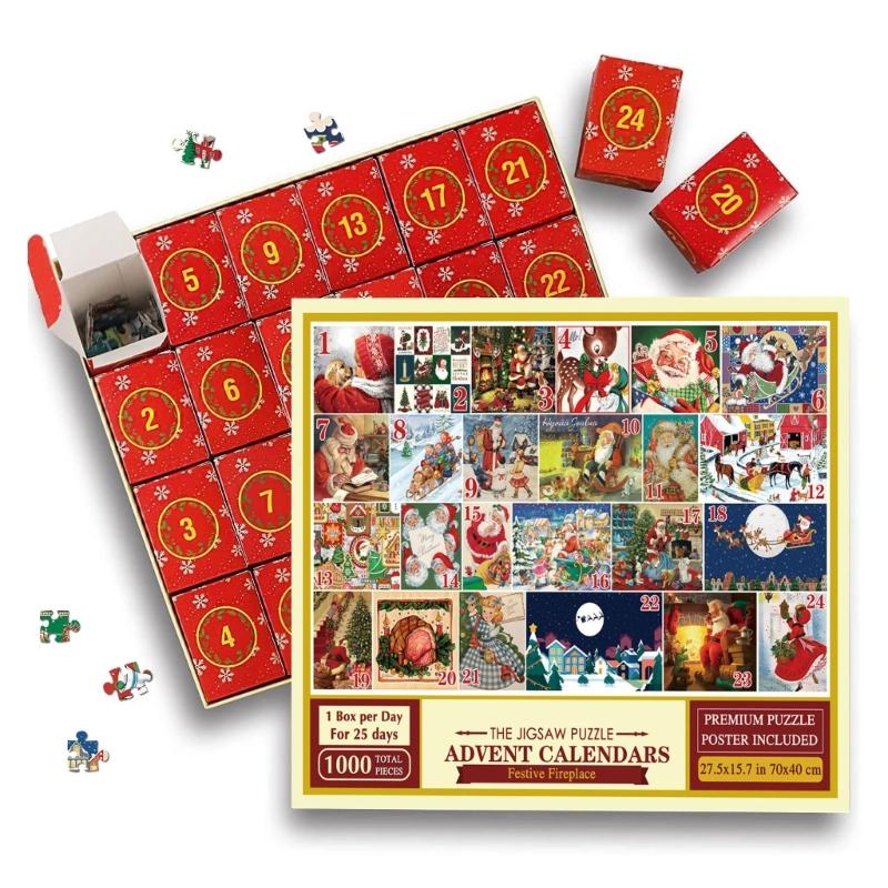 Quality Christmas Countdown Puzzle Set in Advent Calendar Perfect Birthday Thank You Gift Countdown to Christmas