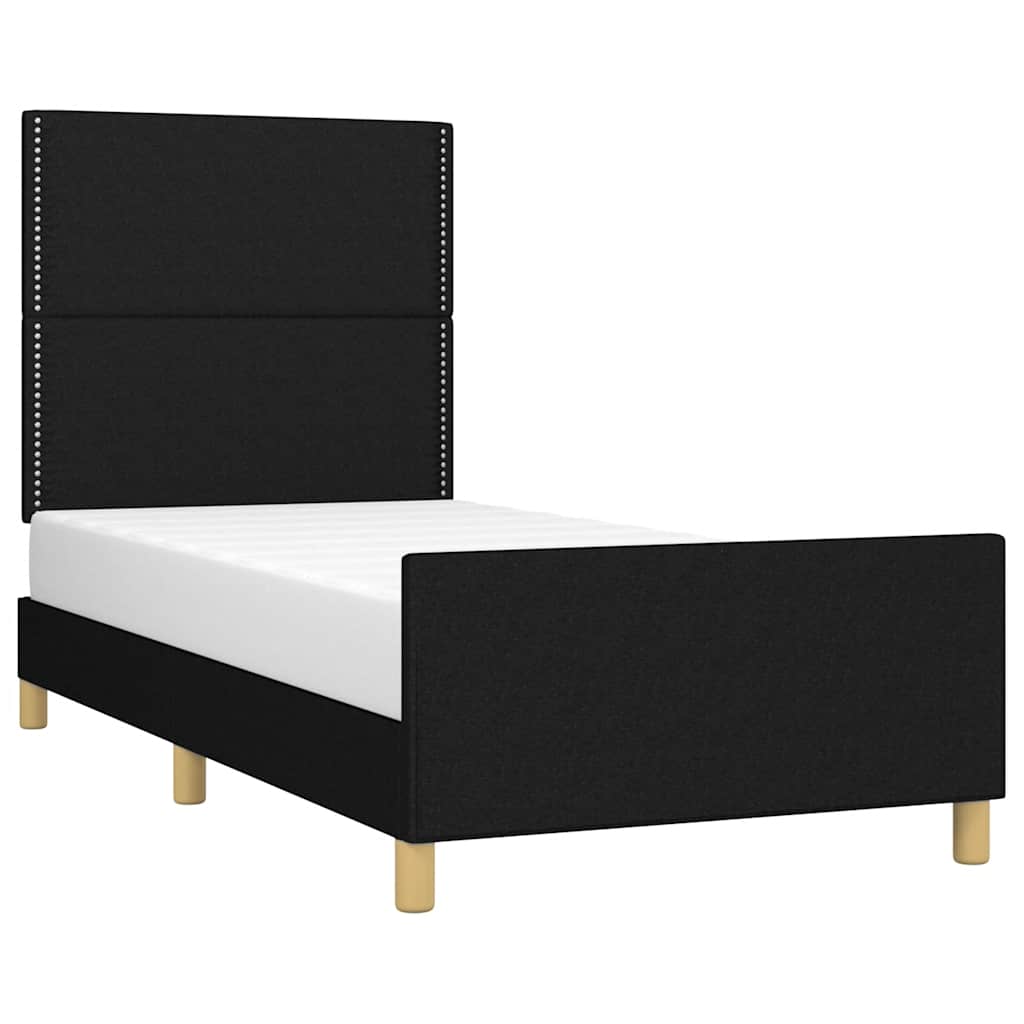Vidaxl Rama Łóżka Bez Materaca Czarna 90X200 Cm Tkanina